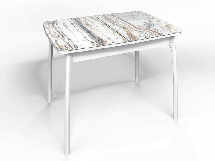 Стол СМ-2 Флорида опора массив изогнутая белый