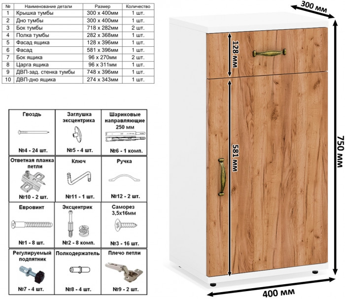 Лидер-8 Шкаф МД 20Б + Тумба МД 3.15 + Тумба МД 3.15, цвет белый шагрень/крафт золото, ШхГхВ 160х37,5х190 см., НЕ универсальная сборка