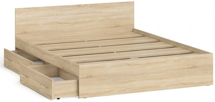 Мори Кровать с ящиками 1600, дуб сонома