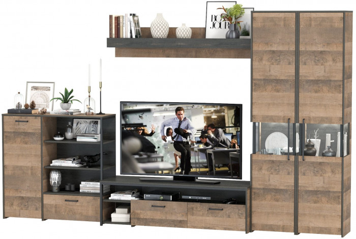 Трувор Гостиная 035, дуб гранж песочный/интра