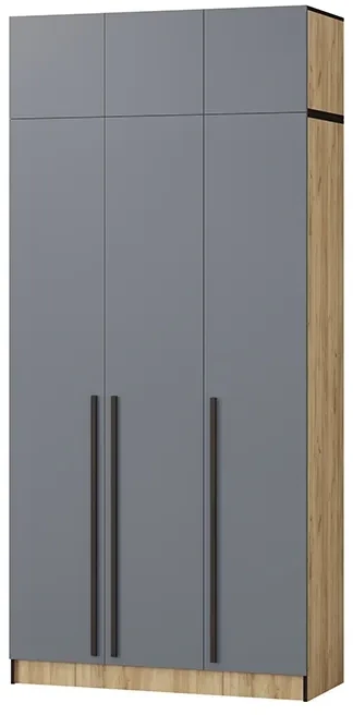 Шкаф Бастион 1500 №1 с антресолью, Графит/Дуб крафт золотой