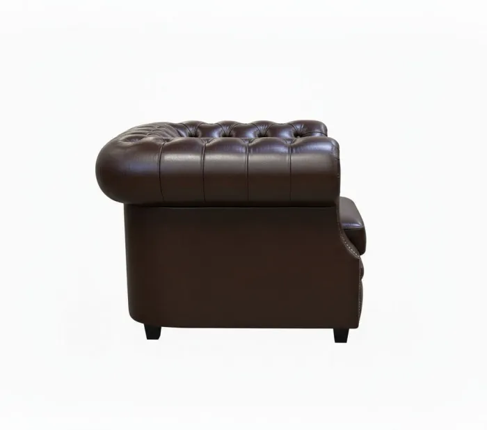 Кресло Честер ЛОФТ, экокожа, коричневый венге