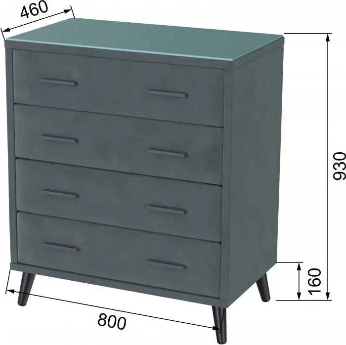 Комод интерьерный Пай серый/мдф бриз