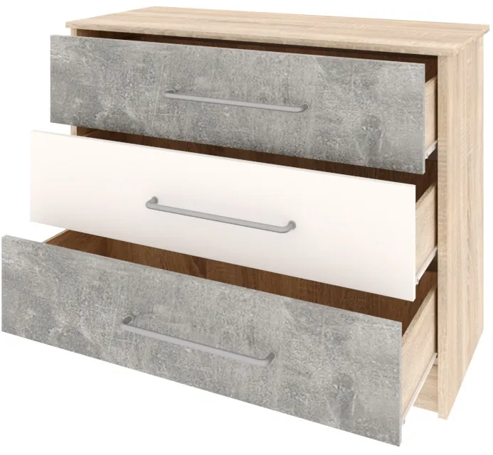 Модульная подростковая спальня Колибри-Лофт, Дуб сонома/Ателье светлое