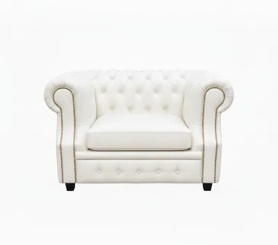 Кресло Честер ЛОФТ, экокожа, белый