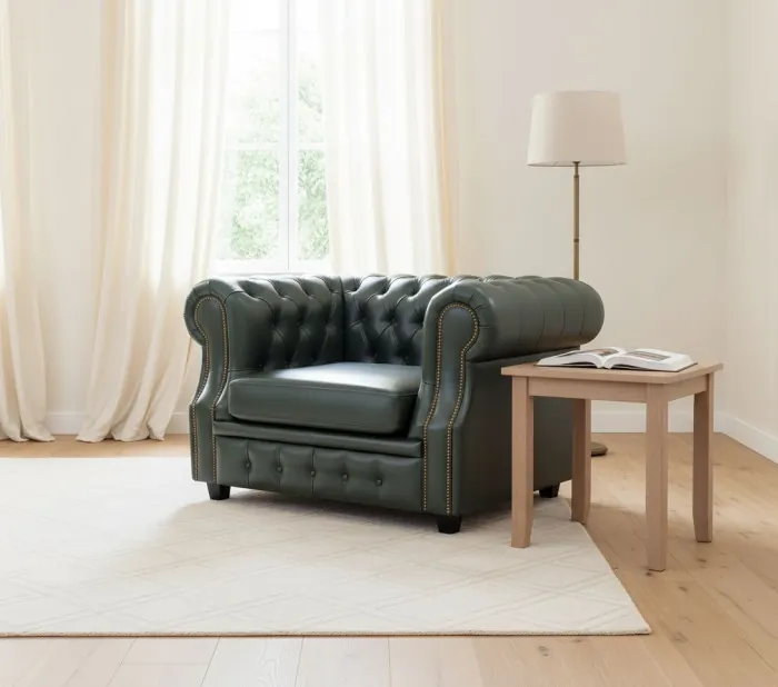 Кресло Честер ЛОФТ, экокожа, зеленый