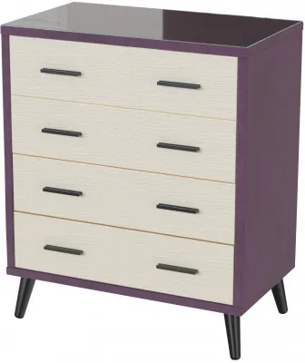 Комод интерьерный Ланс винный/мдф клен кремовый
