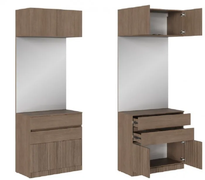 КАНТРИ Шкаф ШК-003 (Шкаф с зеркалом и ящиками)