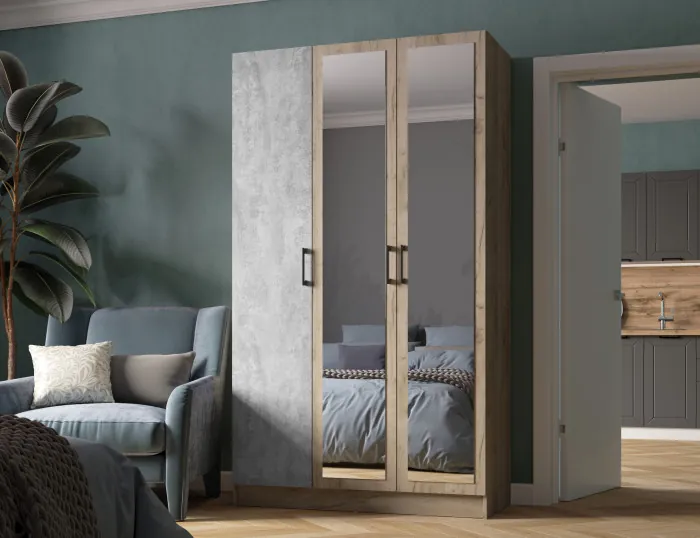 Шкаф Вегас 1200, Дуб крафт серый/Цемент