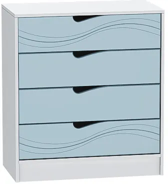 Детский Комод Бриз МДФ, Белый/Антарктида (Волна)