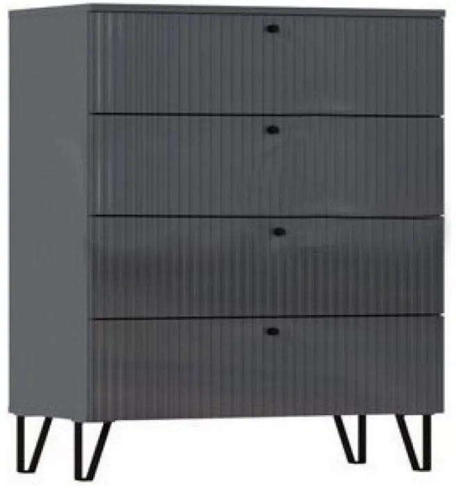 Оливия Комод 4-ящ (Белый глянец, Белый)