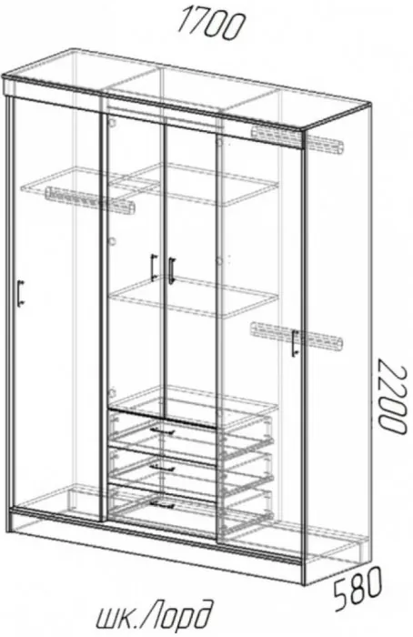 Лорд Шкаф-купе, Ясень шимо темный/светлый