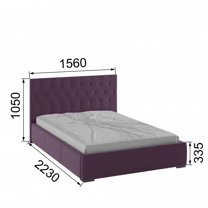 Октавия Кровать интерьерная 140 винный ромб, ортопед