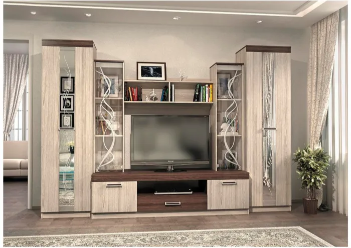 Гостиная Атлантида 2Б (Дуб Крафт белый)