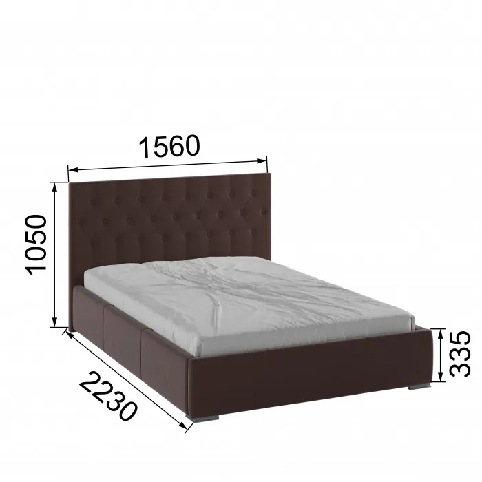 Октавия Кровать интерьерная 140 коричневый ромб, ПМ