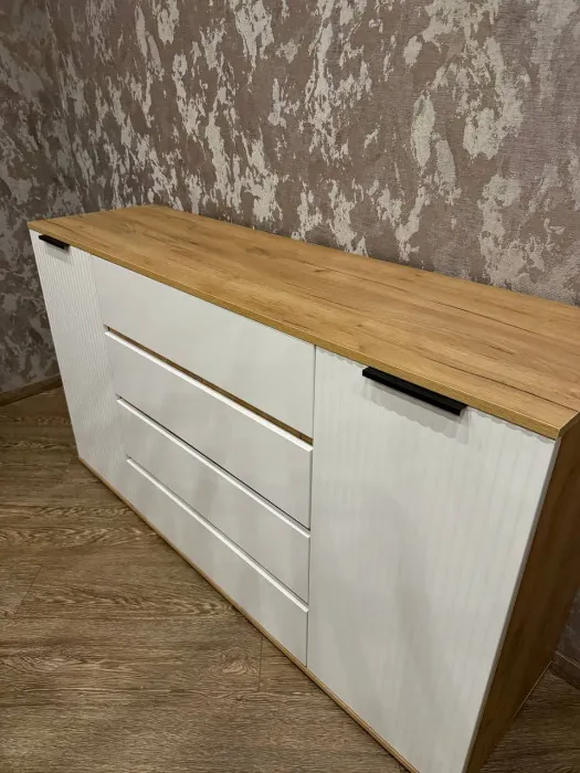 Марвэл Комод 2 двери 4 ящика (1600), Дуб крафт/Мальта грей