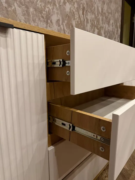 Марвэл Комод 2 двери 4 ящика (1600), Дуб крафт/Мальта грей