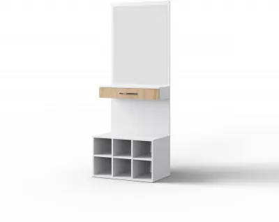 Тумба с ящиком и зеркалом "Элана" - Аляска/Дуб артизан