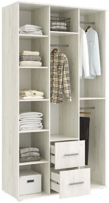 Фиеста NEW Шкаф трехдверный без зеркала (Крафт белый, Графит)