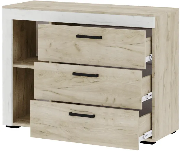Комод "Адель" - Крафт серый/Крафт белый