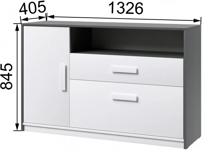 Кэнди Комод КК-1 графит/белый