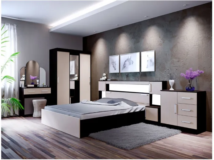 Модульная спальня Бася, композиция 2 (Белый)