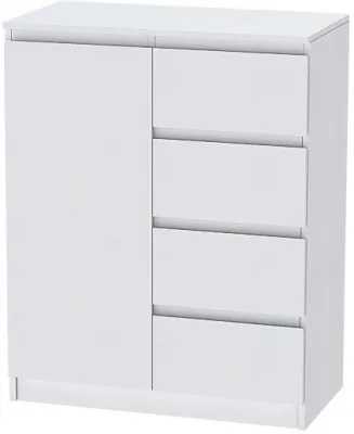 Кэт-1 Комод 1-Ств./Ящики, Белый/Белый