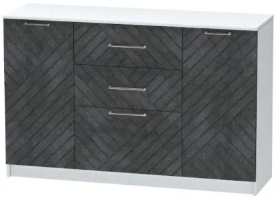 Комод №3 "Иннэс-7", Белый/Бетон графит