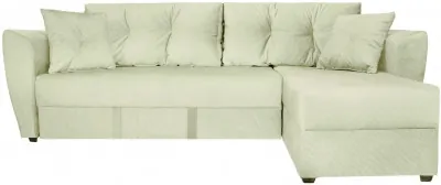 Диван-кровать угловой Амстердам Люкс, 160х200, еврокнижка, независимый пружинный блок, велюр, бежевый