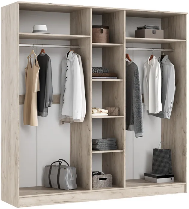 Шкаф 5 дверный для одежды Мартина, Крафт серый/Кашемир