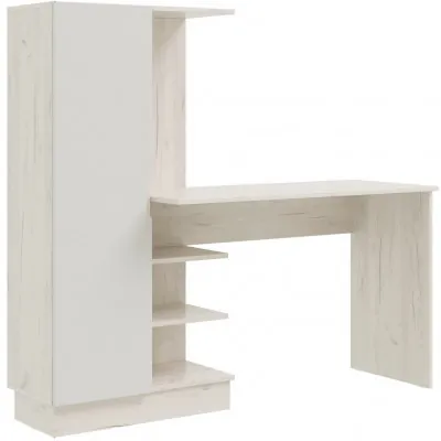 Юниор-4 Компьютерный стол (Шарли белый, Крафт белый)