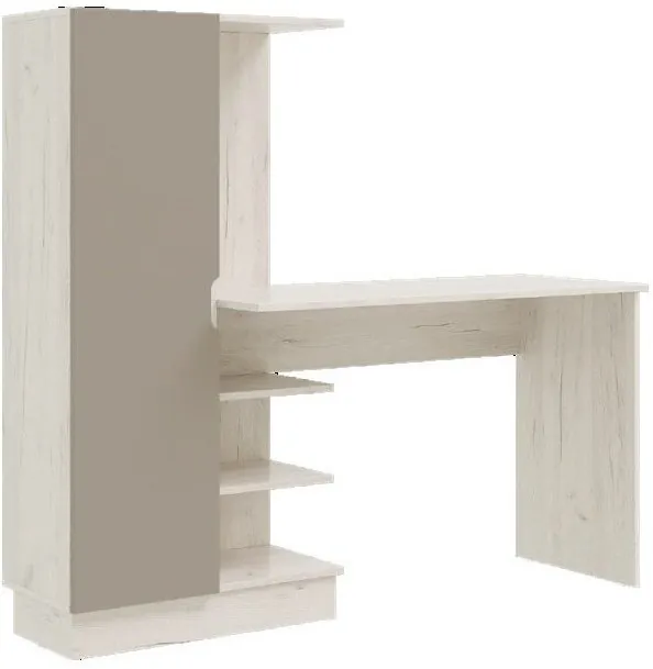 Юниор-4 Компьютерный стол (Шарли белый, Крафт белый)