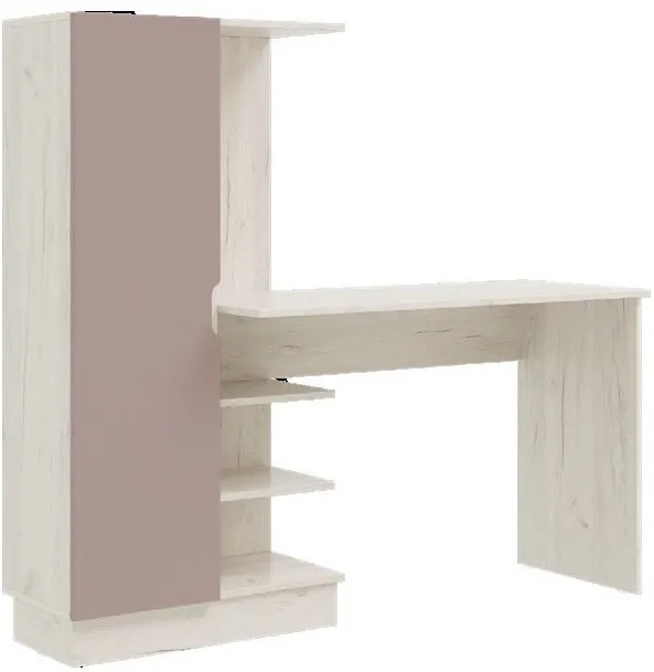 Юниор-4 Компьютерный стол (Шарли белый, Крафт белый)