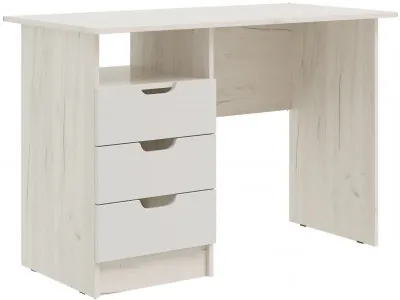 Юниор-4 Стол с ящиками (Шарли белый, Крафт белый)