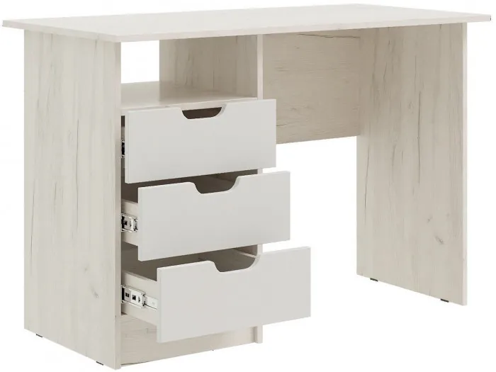 Юниор-4 Стол с ящиками (Шарли белый, Крафт белый)