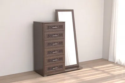 Кэт-4 Комод 6 ящиков /Зеркало, венге