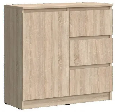 Челси Комод 800 (3 ящик 1 дверь) (Дуб Сонома, Дуб Сонома)