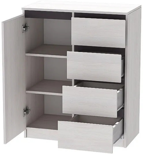 Кэт-1 Комод 1-Ств./Ящики, Ясень анкор светлый/Графит