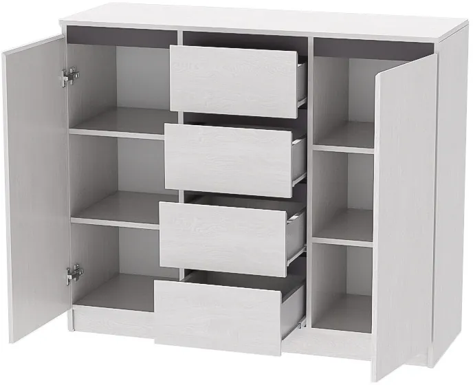 Кэт-1 Комод 2-Ств./Ящики, Ясень анкор светлый/Графит