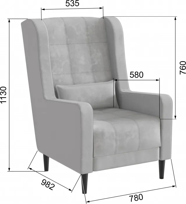 Кресло Корк, светло-серый