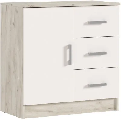 Комод 3 ящика 1 дверь, Крафт серый/Кашемир