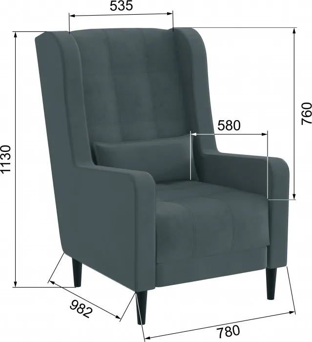 Кресло Корк, серый