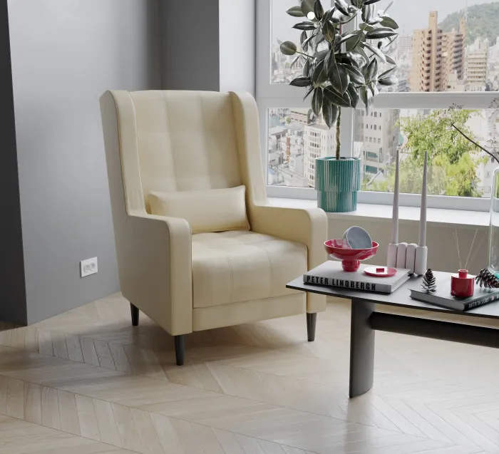 Кресло Корк экокожа бежевый