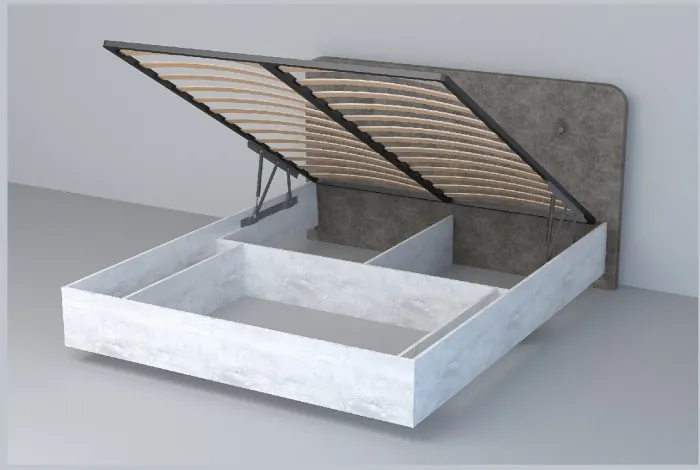 Кровать 1,6 арт.031 (Пуговицы) ПМ (Дуб Крафт Золотой/К/з Белый Глянец)