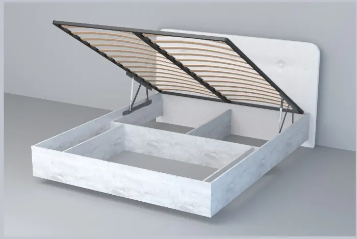 Кровать 1,6 арт.031 (Пуговицы) ПМ (Дуб Крафт Золотой/К/з Белый Глянец)