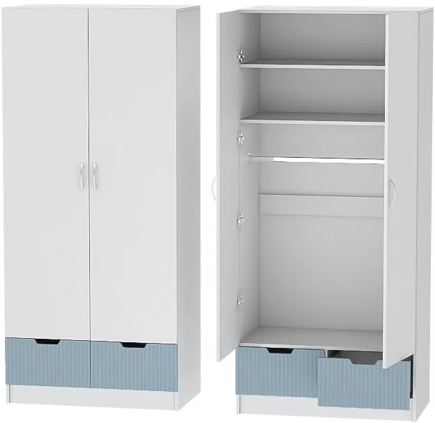 Детская комната Бриз МДФ, набор 6, Белый/Антарктида (Полосы)