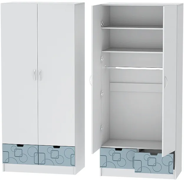 Детская комната Бриз МДФ, набор 7, Белый/Антарктида (Квадрат)