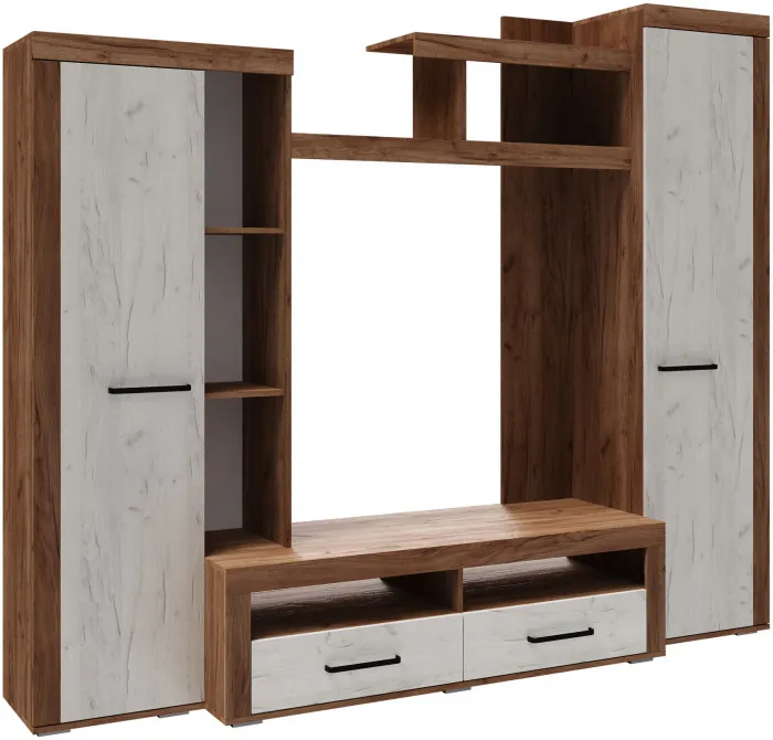 Гостиная Марсель-4, Крафт табачный/Крафт белый