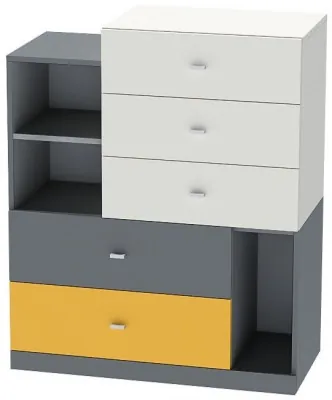 Клео К-1 Комод (Графит/Миндаль/Солнечный)
