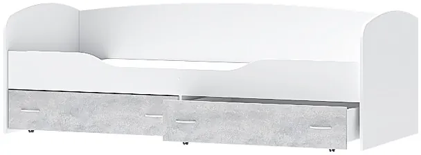 Детская комната Бриз ЛДСП, набор 4, Белый/Цемент светлый